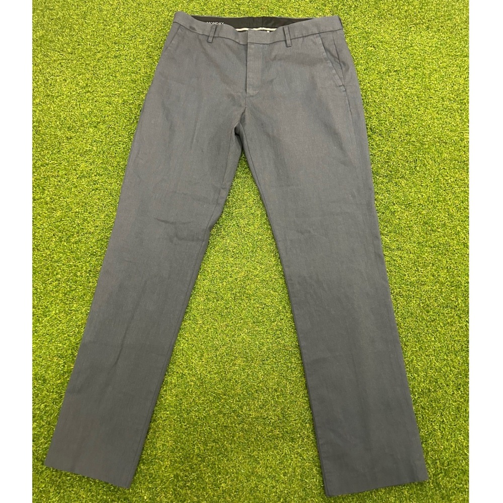 Bonobos Weekday Warrior Dress Pants Grey 33x32 Slim Straight Trousers